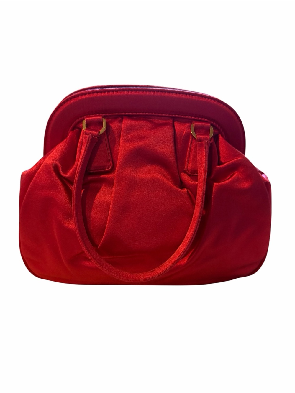 Authentic Prada Pink Satin Mini Bag with Gold Logo & magnetic snap closure - Picture 2 of 8